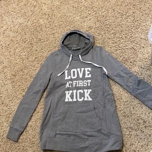 Brand new condition maternity gray graphic hoodie